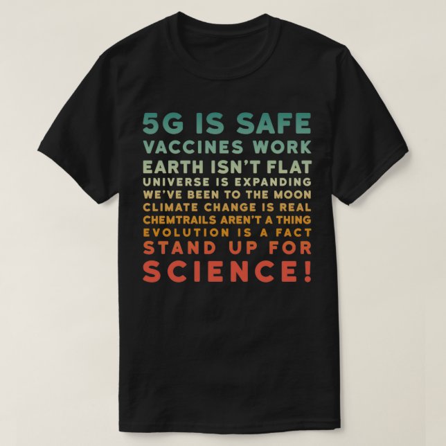 5G Säkra vacciner som står upp för vetenskap 2 T Shirt (Design framsida)