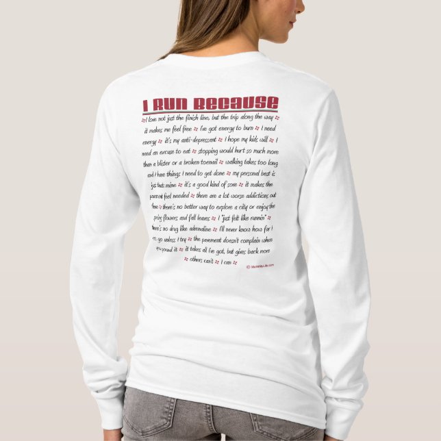 5K - Jag kör därför att Tee Shirt (Baksida)