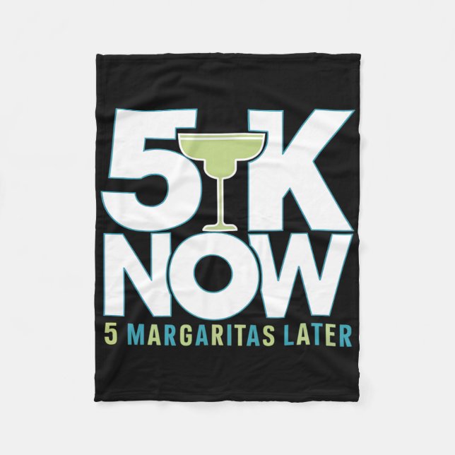 5k Now Margaritas Later Runner Celebration Cinco D Fleecefilt (Framsidan)
