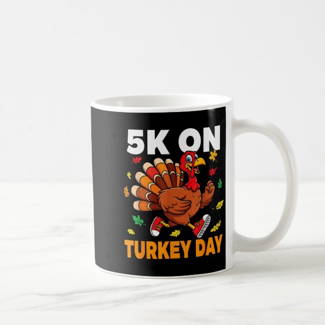 5k On Turkey Day Funny Running Thanksgiving Turkey Kaffemugg (Höger)