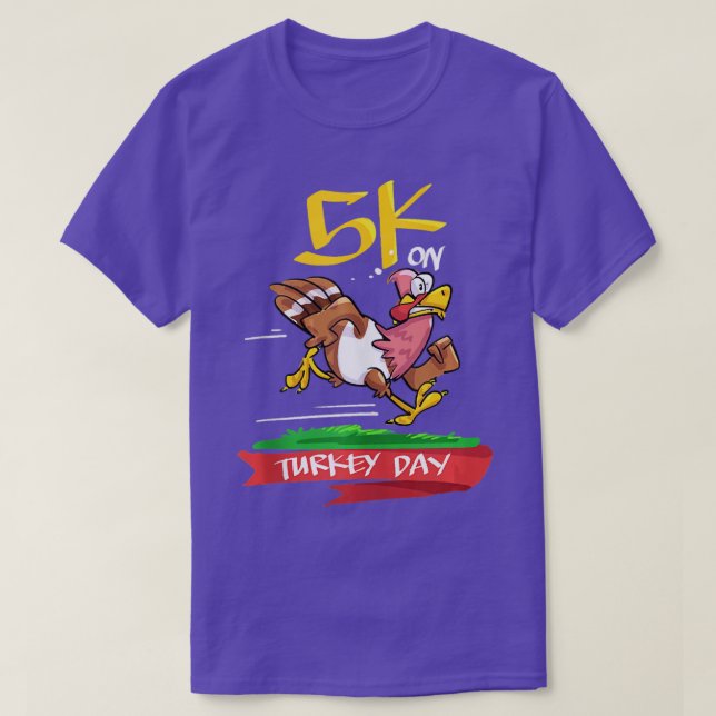 5K på Thanksgiving-dagen löpning Thanksgiving för  T Shirt (Design framsida)