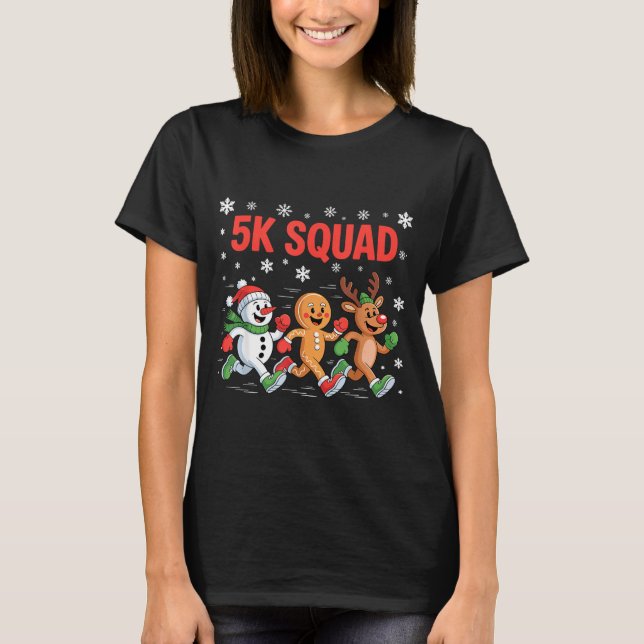 5k Squad Tröja Roligt Jul Löpning Team  (Framsida)