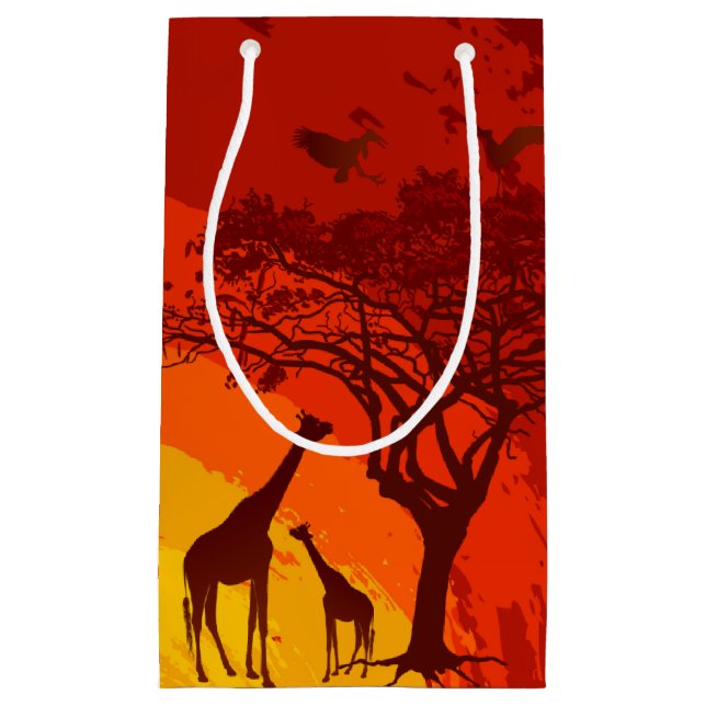 5lx3wx8.5h Small Gift Bag African Safari Giraffe S (Framsidan)