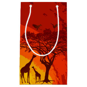5lx3wx8.5h Small Gift Bag African Safari Giraffe S