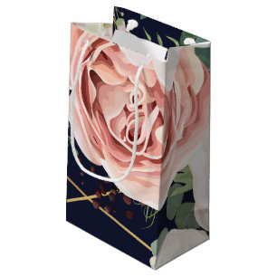 5lx3wx8,5h Small Gift Bag Geometric Garden Navy