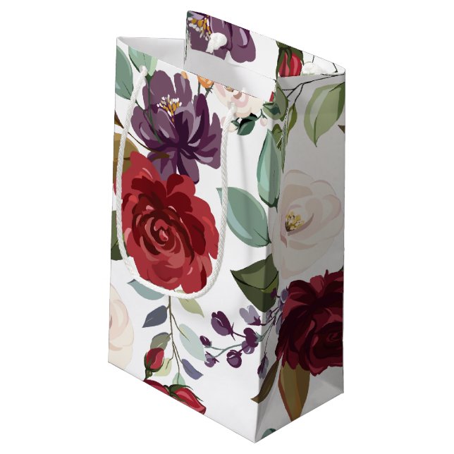 5lx3wx8,5h Small Gift Bag Vit ros Guld Geometr (Baksidan Vinklad)