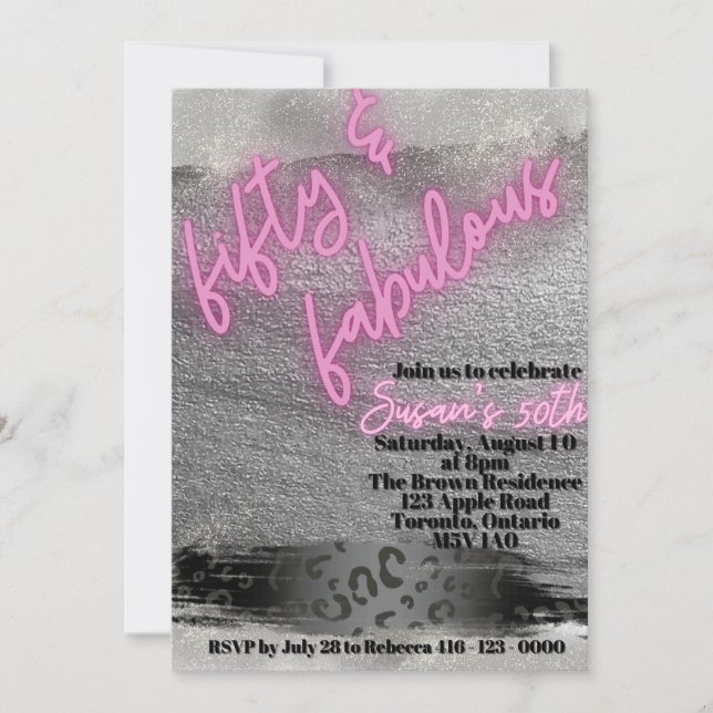 5O & Fabuous Inbjudningar (Framsida)