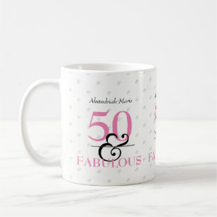 5O och Fabulous Elegant Modern födelsedag Kaffemugg