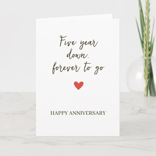 5st Anniversary – Five Year Down Forever to Go Kort (Framsida)
