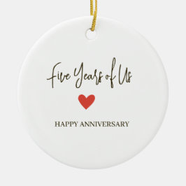 5th Anniversary – Five Years of Us Julgransprydnad Keramik