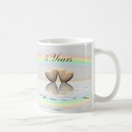 5th Årsdagträhjärtor Kaffemugg
