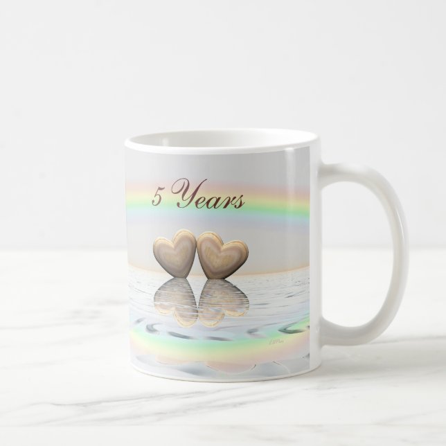 5th Årsdagträhjärtor Kaffemugg (Höger)
