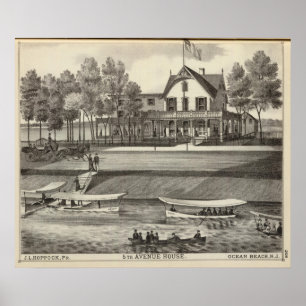 5th Avenyhus, havstrand, NJ Poster