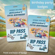 5TH BIRTHDAY AUTO CAR RACE BADGE