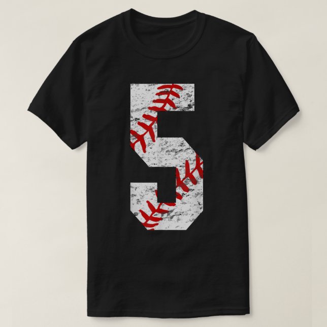 5th Birthday Baseball Big Number Five 5 Year Old B T Shirt (Design framsida)