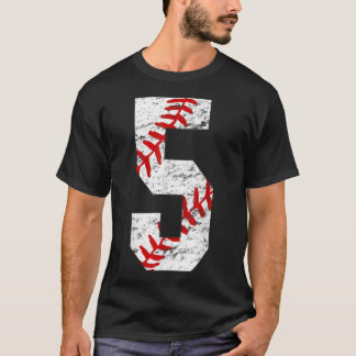 5th Birthday Baseball Big Number Five 5 Year Old B T Shirt