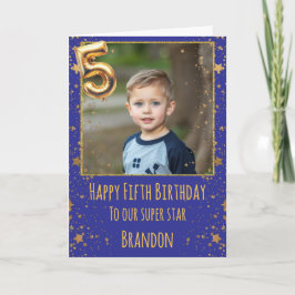 5th Birthday Photo Card Kort