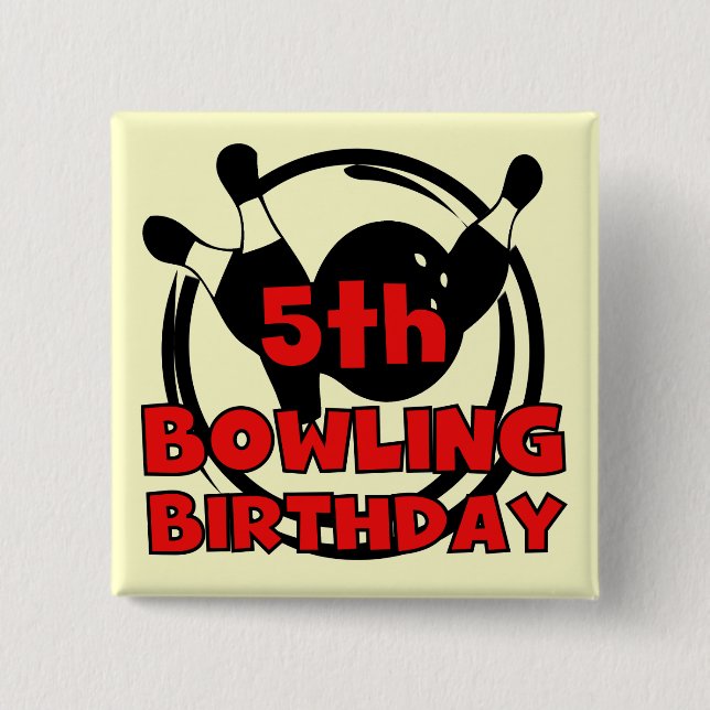 5th BowlingfödelsedagTshirts och gåvor Knapp (Framsida)