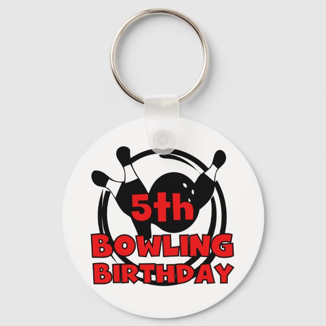 5th BowlingfödelsedagTshirts och gåvor Nyckelring (Framsida)