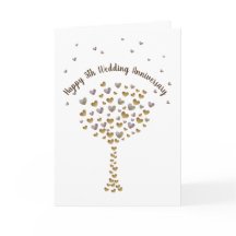 5th bröllopsdag för lycklig, wood hjärtaträd