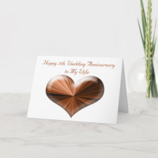 5th. Bröllopsdagkort till maken och frun Kort