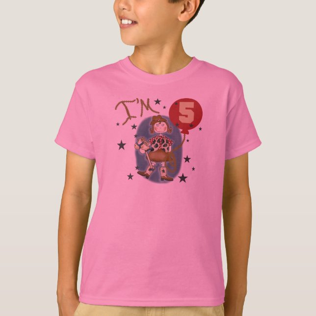 5th Cowgirlfödelsedag T-shirt (Framsida)