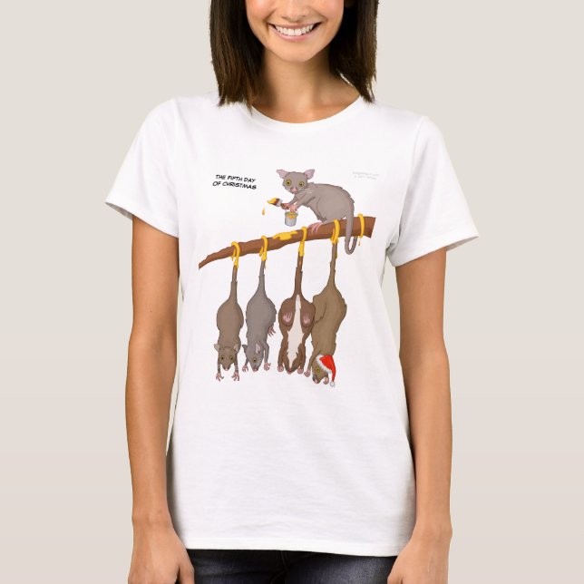 5th Dag av skjortan för jul (5 guld- ringar) T T-shirt (Framsida)