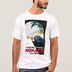 5th Den grand prixde Monaco Vintage advertizingen Tee Shirt