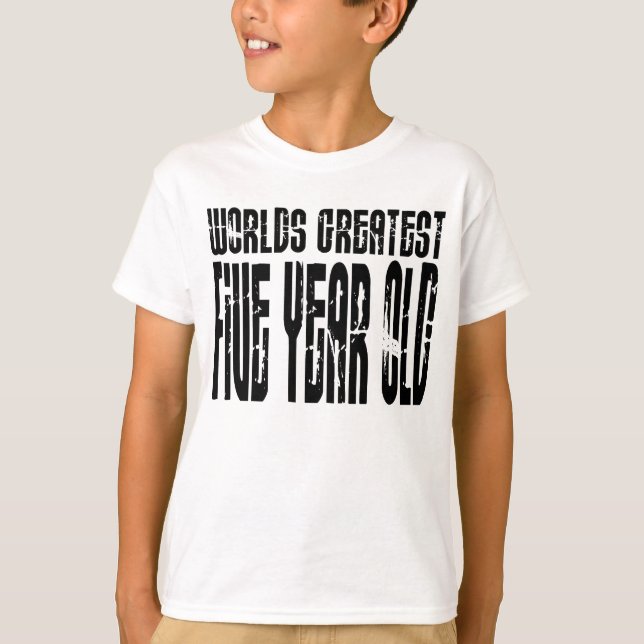 5th Femåring för födelsedagsfestvärldsstörsta T Shirt (Framsida)