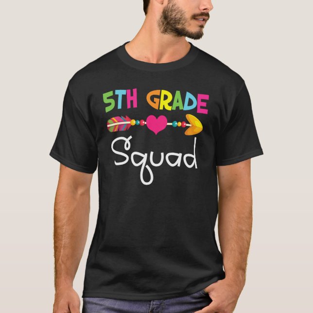 5th Fifth Grade Squad Back To School Teacher Stude T Shirt (Framsida)