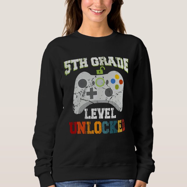 5TH Fifth Grade Unlocked Level Up Game Back To Sch T Shirt (Framsida)