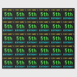 5th födelsedag för rolig vintage/för Retro Presentpapper