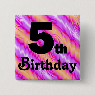 5th Födelsedag Knapp