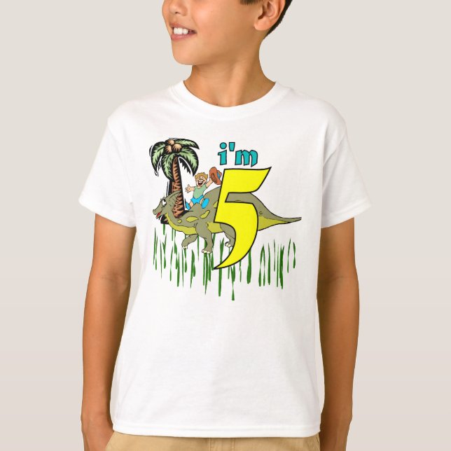 5th födelsedagdinosaur för pojke tröja (Framsida)