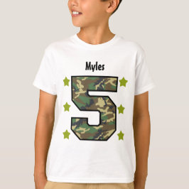 5th Födelsedagpojke Camo fyra år Tröja