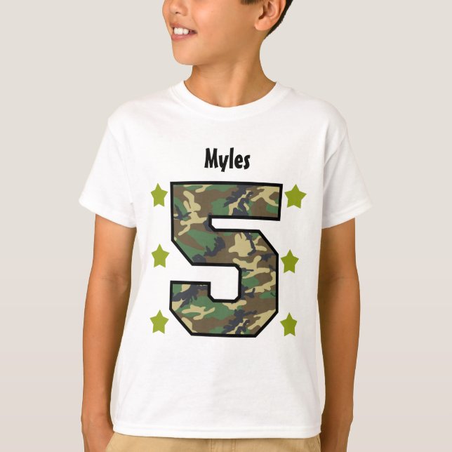 5th Födelsedagpojke Camo fyra år Tröja (Framsida)