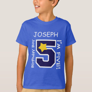 5th FödelsedagpojkeBLÅTT ett årsanpassningsbarn Tee