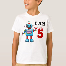 5th födelsedagpojkegåva - robot t-shirt
