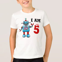 5th födelsedagpojkegåva - robot t-shirt
