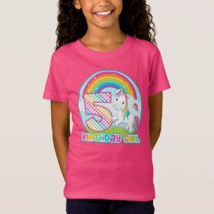 5th FödelsedagregnbågeUnicorn - födelsedagflick T Shirt