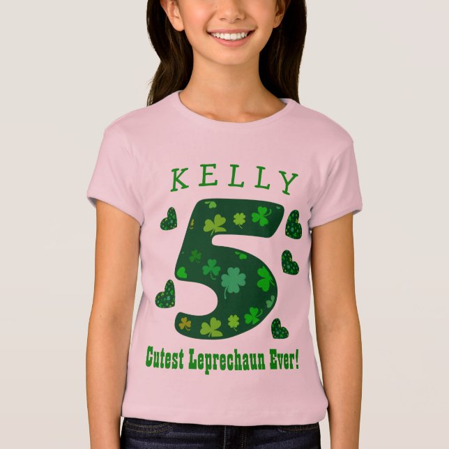 5th FödelsedagSts Patrick mest gulliga troll Tee Shirt (Framsida)