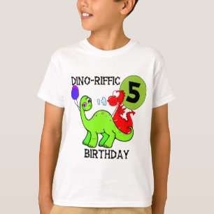 5th födelsedagT-tröja och gåvor för Dinosaur Tee Shirt