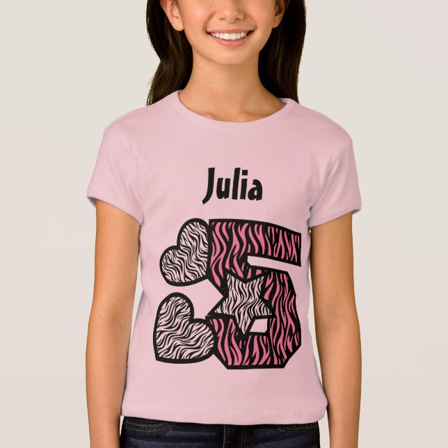 5th Födelsedagzebra ränder fem - år 40F T-shirt (Framsida)