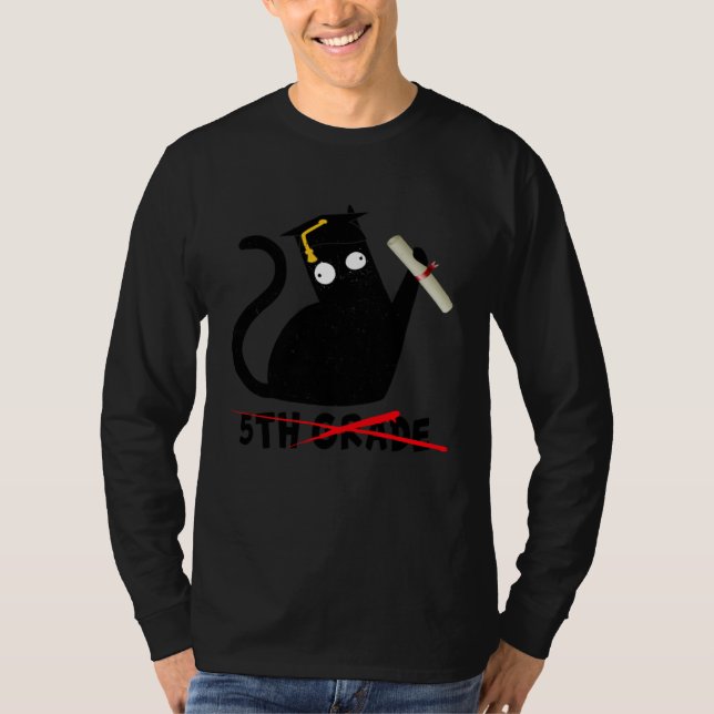 5th Grade Black Cat Boys & Girls Students Graduati T Shirt (Framsida)