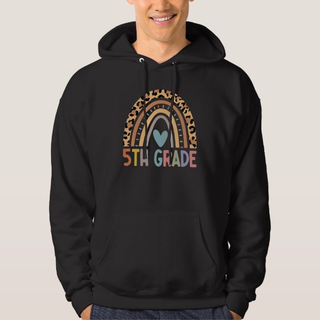 5th grade Boho Rainbow Teacher Student Last Day Of Hoodie (Framsida)