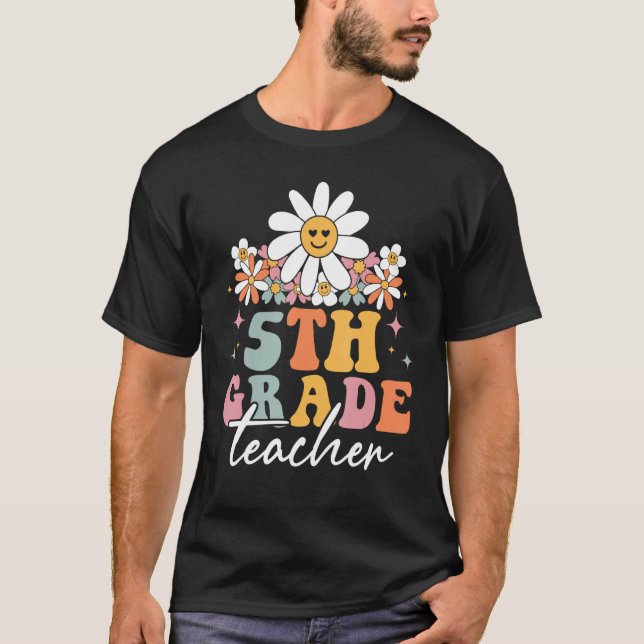 5th Grade Fifth Grade Teacher Hippie Groovy Back T T Shirt (Framsida)