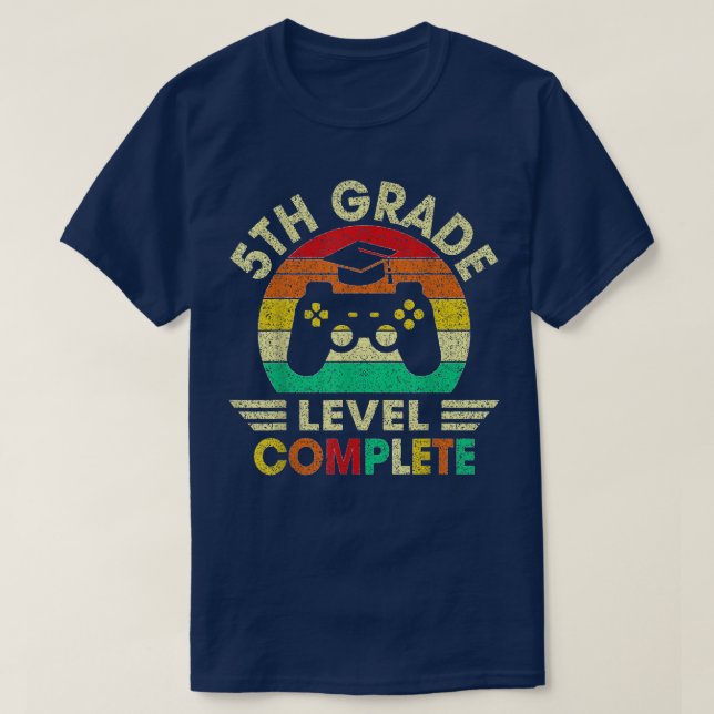 5th Grade Graduation Level Complete Video Games Bo T Shirt (Design framsida)