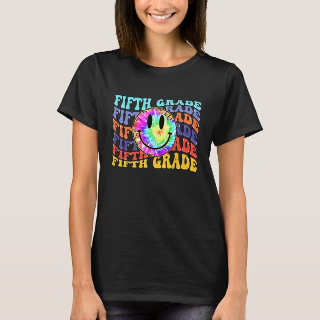 5th Grade Leopard Team Fifth Grade Teacher Back To T Shirt (Framsida)