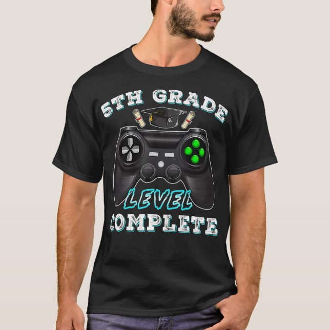 5th Grade Level Complete Funny Gamer 5 Grade T Shirt (Framsida)
