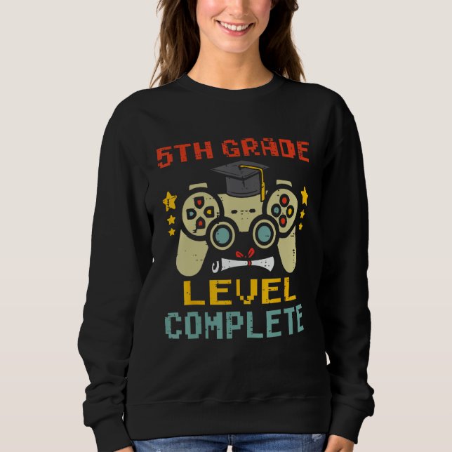 5th Grade Level Complete Gamer First Grade Graduat T Shirt (Framsida)